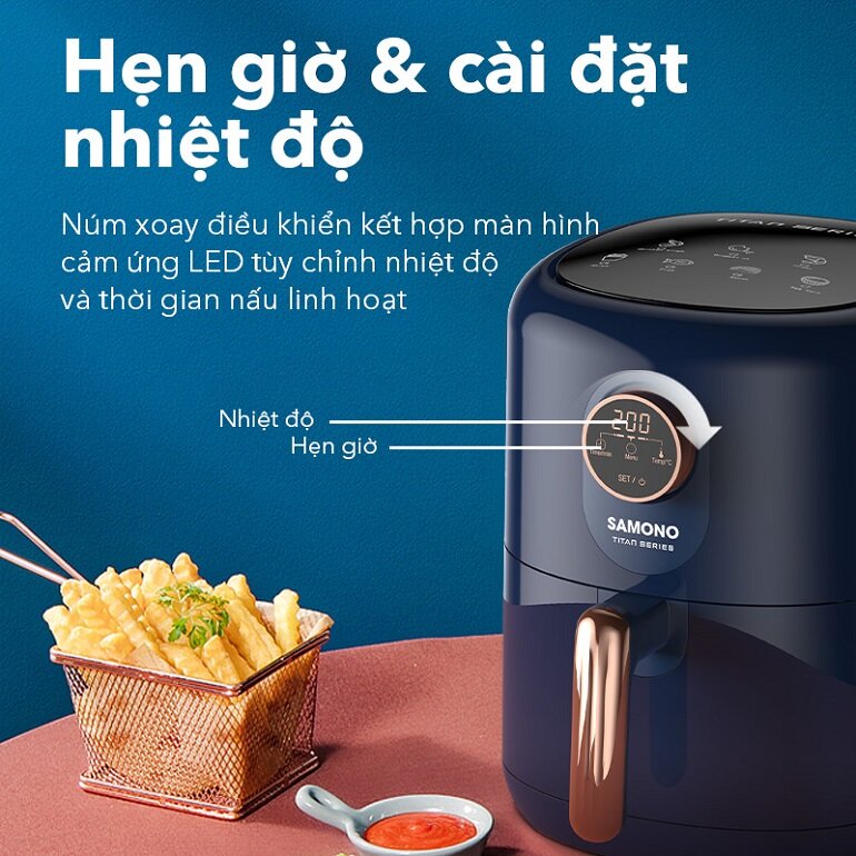 Bật mí 9 đặc điểm nổi bật của nồi chiên không dầu Samono SW-AFBE04 4 lít cực hay