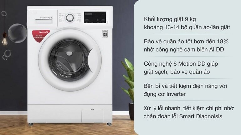 Ngân sách 7 triệu lên mua máy giặt LG inverter 9 kg fm1209s6w hay LG Inverter 11,5Kg T2351VSAB