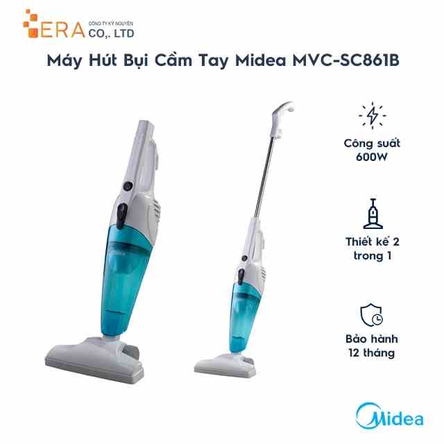 [Mã BMLTA35 giảm đến 35K đơn 99K] Máy hút bụi cầm tay Midea MVC-SC861B 600W