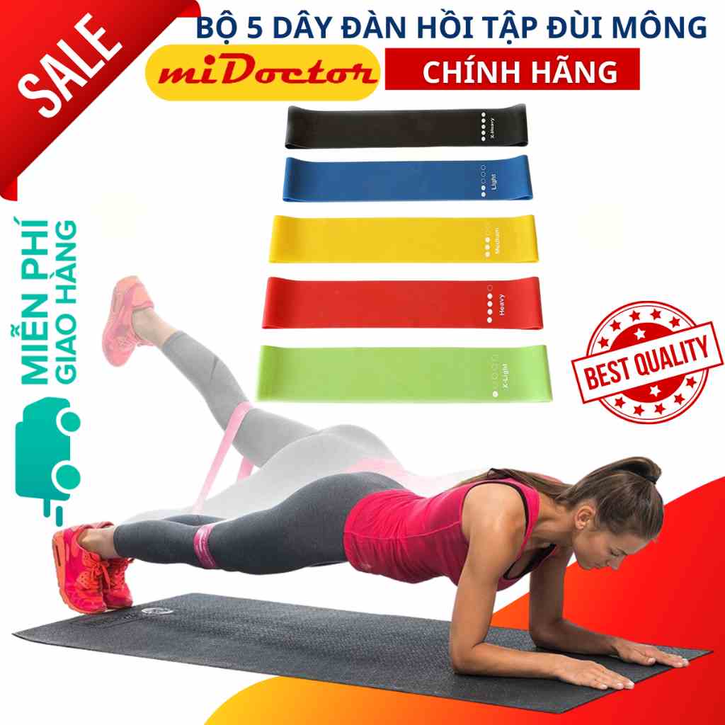 Dây miniband, đàn hồi kháng lực tập cơ mông đùi - Chính hãng miDoctor