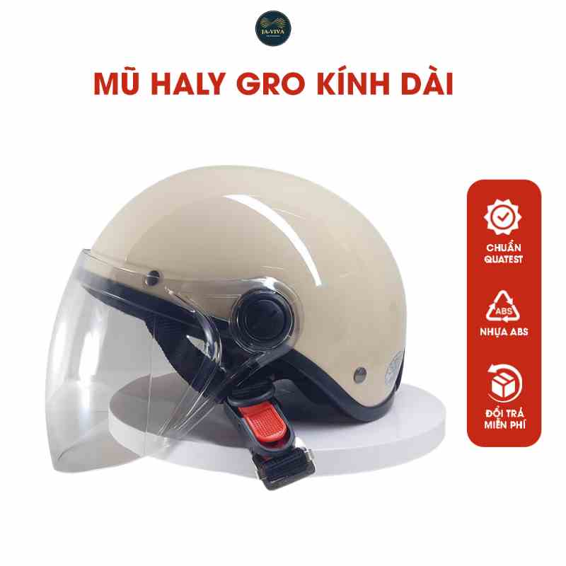 Mũ bảo hiểm nửa đầu có kính GRO HELMET chính hãng bảo hành 12 tháng