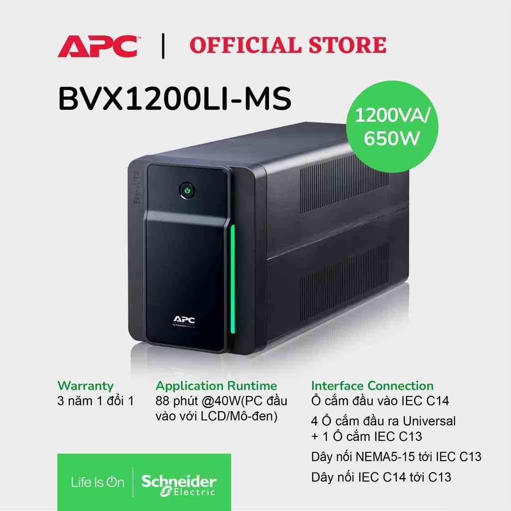 Bộ lưu điện APC by Schneider Electric UPS 1200VA 230V & ổn áp BVX1200LI-MS