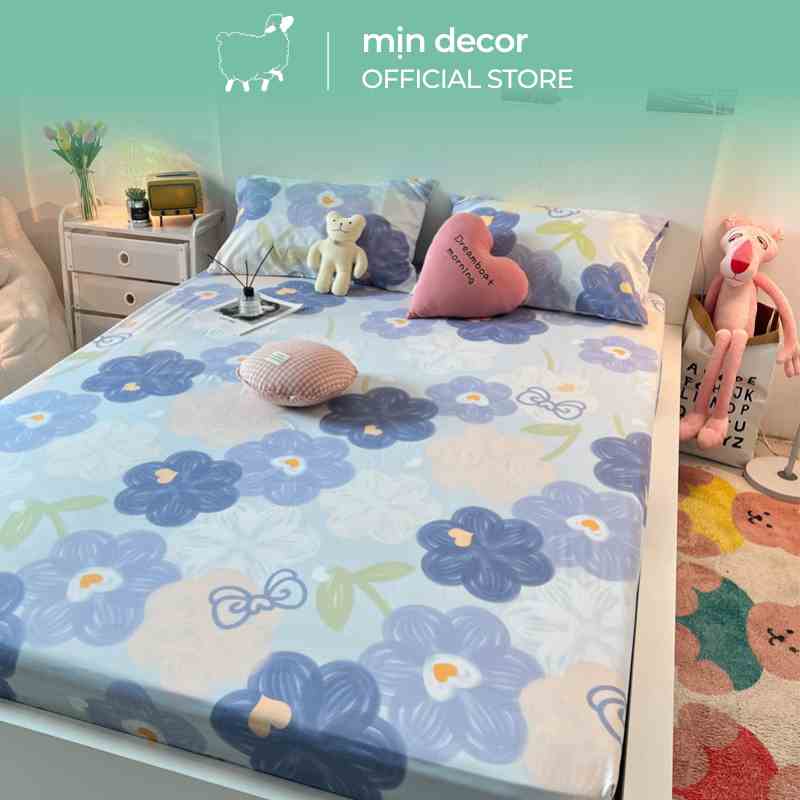 [Mã BMLTA35 giảm đến 35K đơn 99K] Drap giường và vỏ gối cotton 3D MỊN DECOR mềm mại nhiều mẫu mã