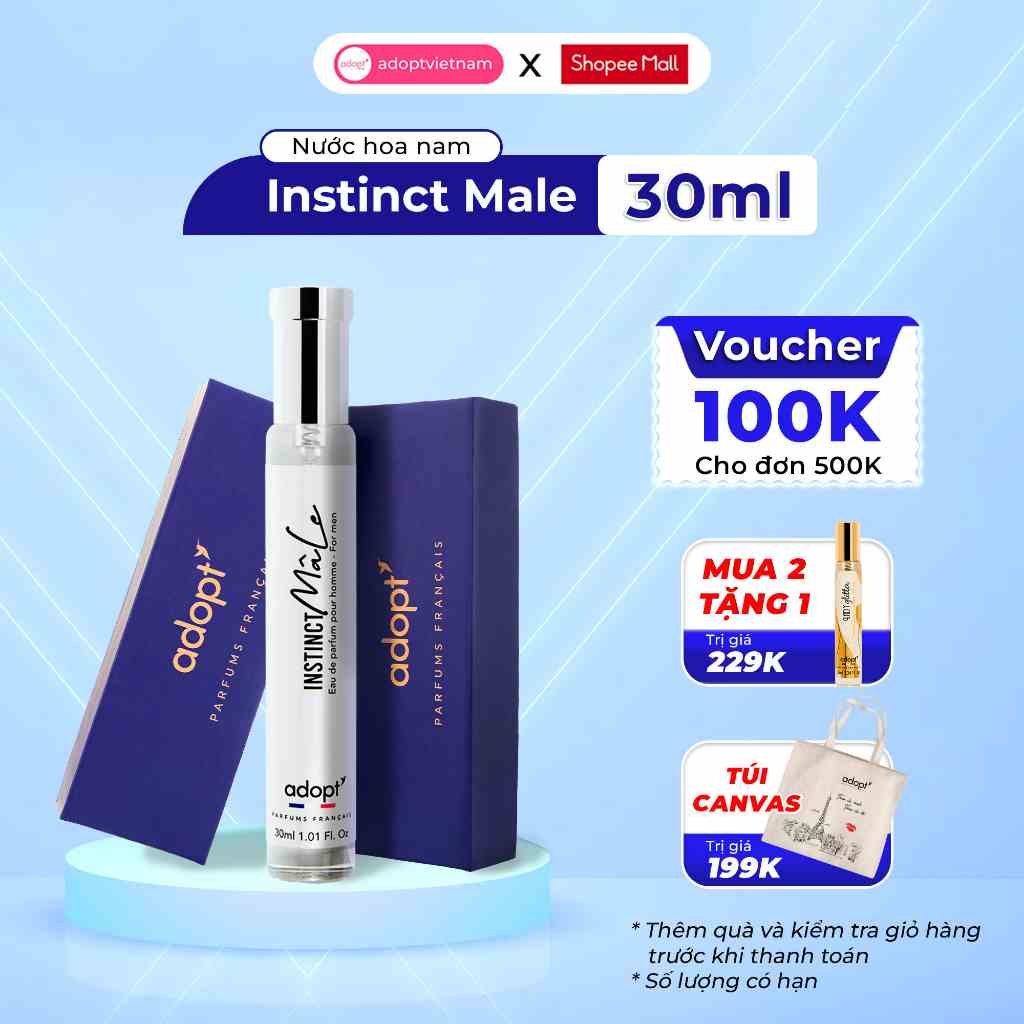 Nước hoa nam Adopt Instinct Mâle tinh dầu thơm chính hãng Pháp lưu hương đến 12 tiếng nét phong trần bí ẩn đầy ấn tượng