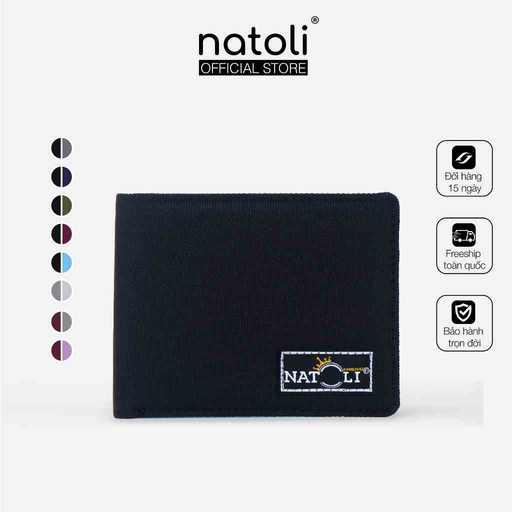 Ví vải nam ngang thương hiệu NATOLI đựng tiền đựng thẻ nhiều ngăn nhỏ gọn cao cấp - Simple Horizontal Wallet V4