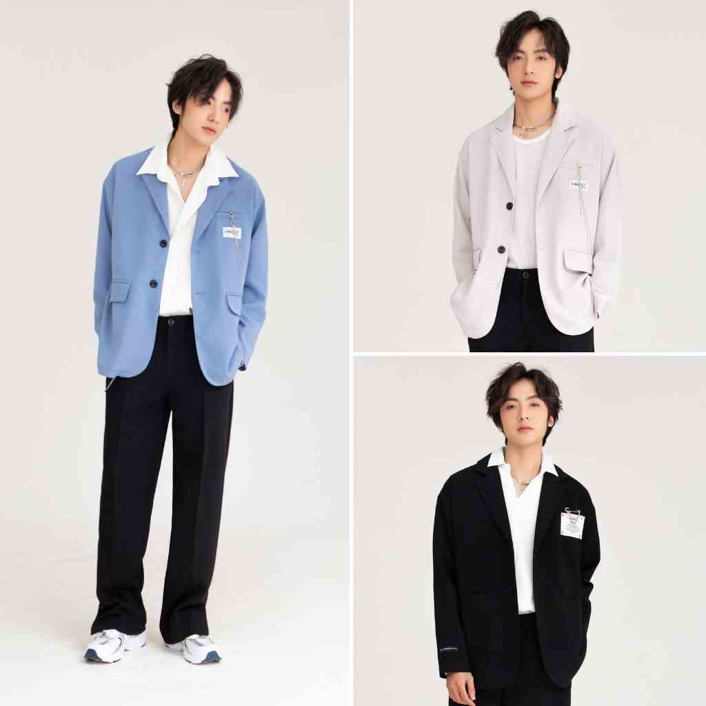 Áo Blazer Dài Tay Nam MANDO Kèm Phụ Kiện Kiểu Dáng Unisex Trẻ Trung Thời Trang Hàn Quốc BLZ005 - BLZ004