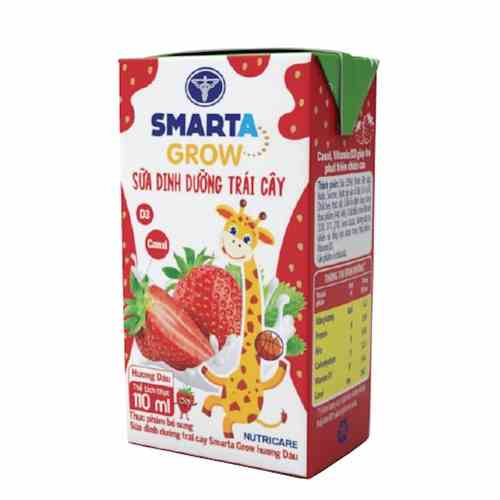 [Mã BMLTA35 giảm đến 35K đơn 99K] Thùng sữa dinh dưỡng trái cây Nutricare Smarta Grow hương Dâu (110ml x 48 hộp)