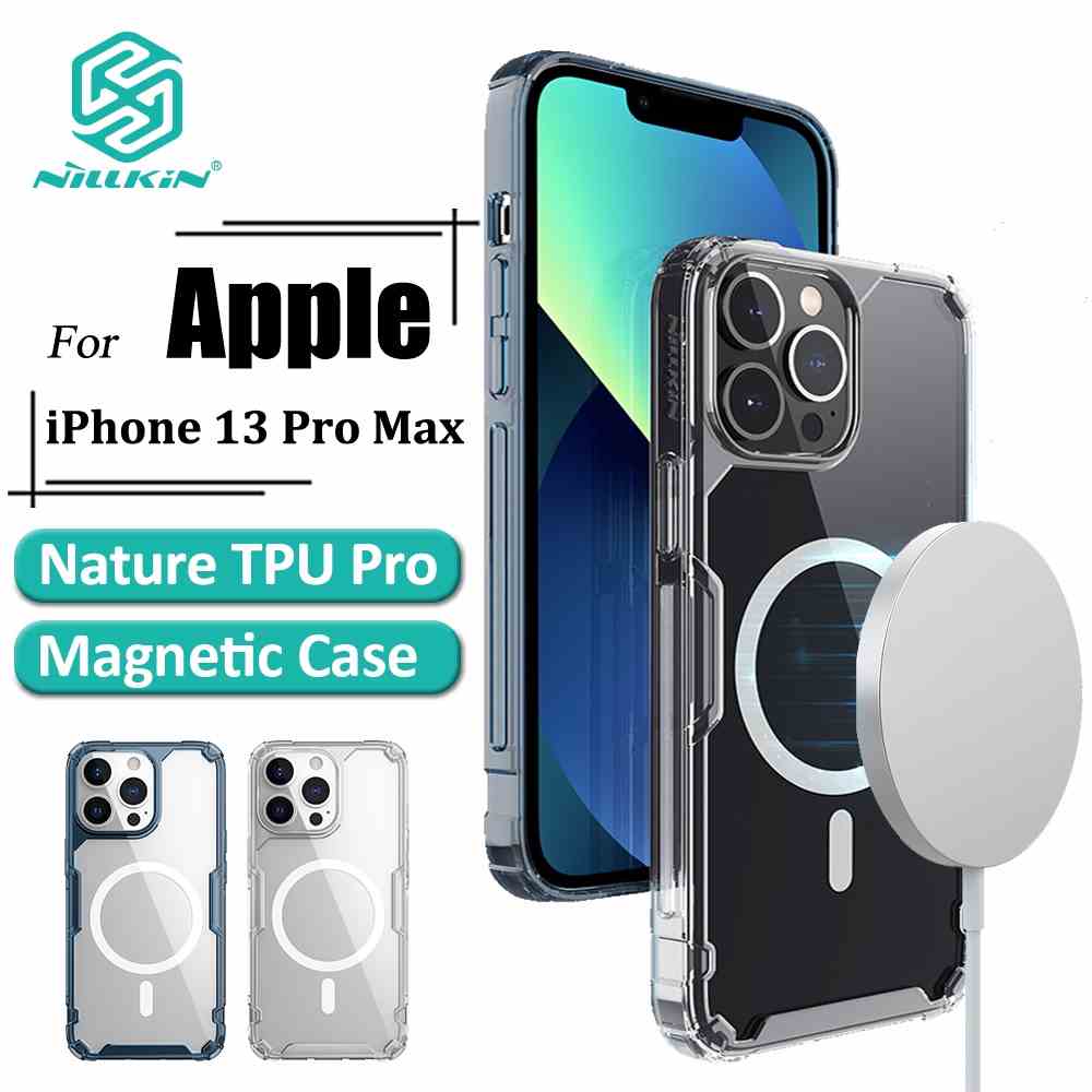 Ốp điện thoại Nillkin TPU tự nhiên từ tính siêu mỏng trong suốt chống sốc cho iPhone 13 Pro Max