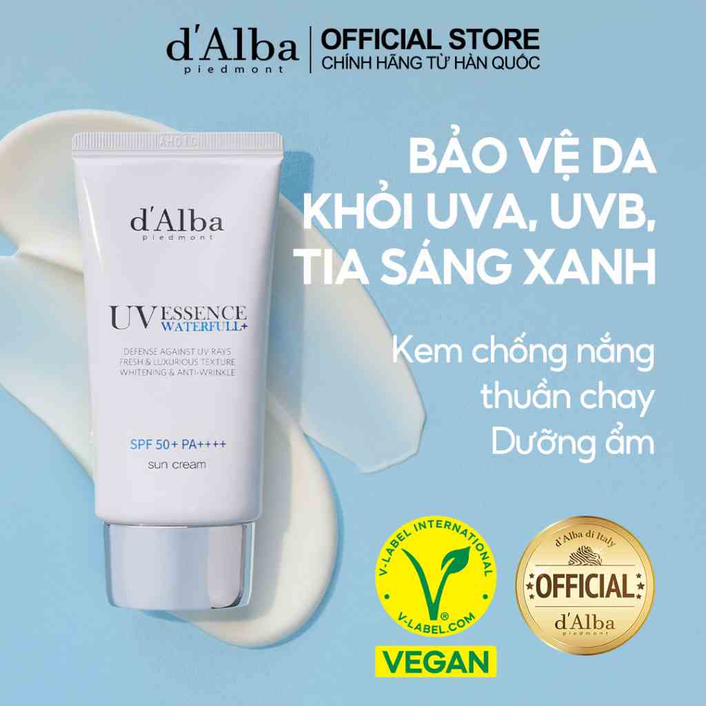 [dAlba Official] Kem Chống Nắng Dưỡng Ẩm dAlba Waterfull Essence Suncream SPF 50 + PA + + + + 50ml