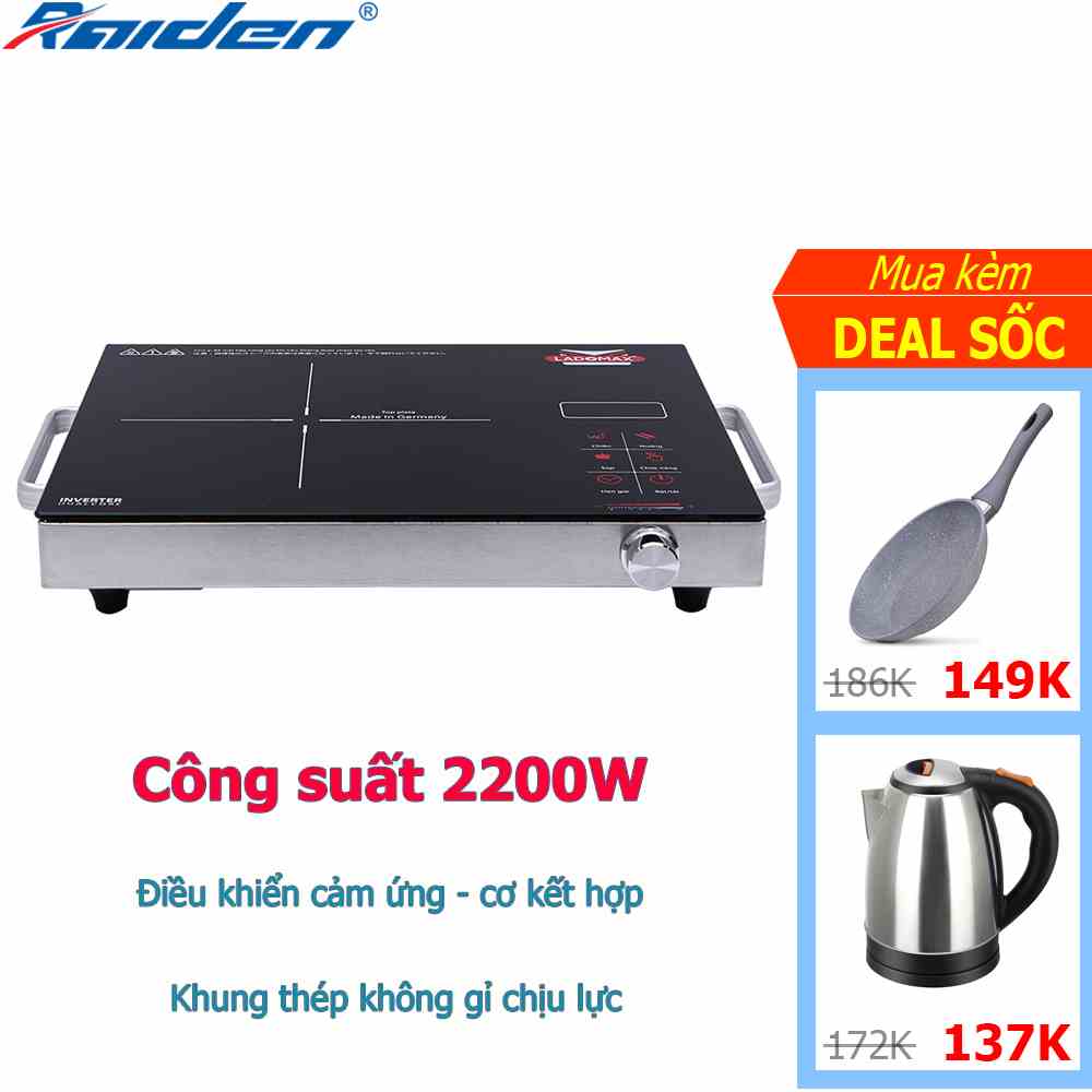 [Chính hãng] Bếp hồng ngoại 2200W Ladomax HA-666 điều khiển cảm ứng, khung thép không gỉ chắc chắn - Màu inox