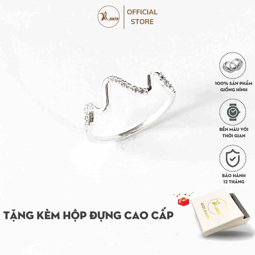 [Mã BMLTB35 giảm đến 35K đơn 99K] Nhẫn bạc nữ ATJ9029 kiểu dáng sóng lượn Melody waves ANTA Jewelry