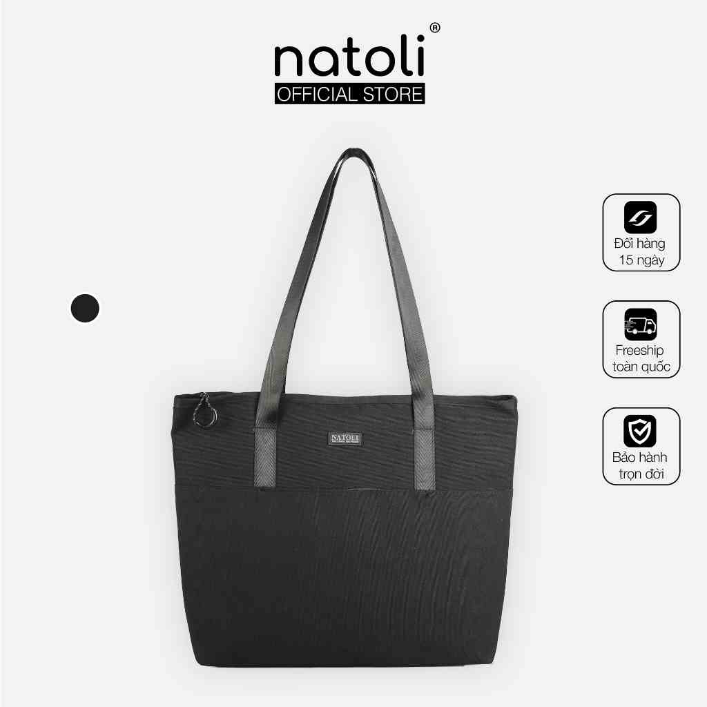 Túi tote nữ thương hiệu NATOLI chất vải canvas có khóa kéo chống nước nhiều ngăn - BST Elegant Chicbag T4