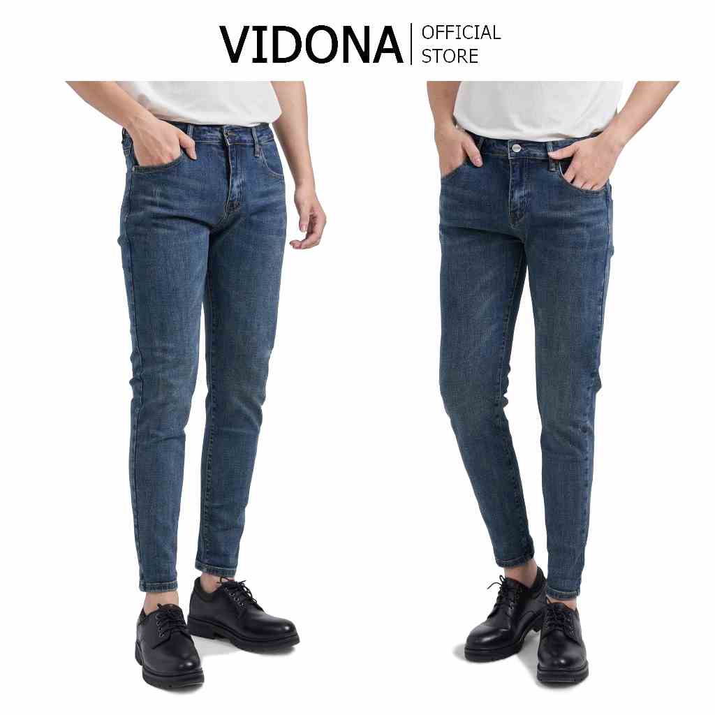 [Mã BMLTA35 giảm đến 35K đơn 99K] Quần Jean nam, form slimfit, màu xanh đậm - Vidona Luxy. Lengend