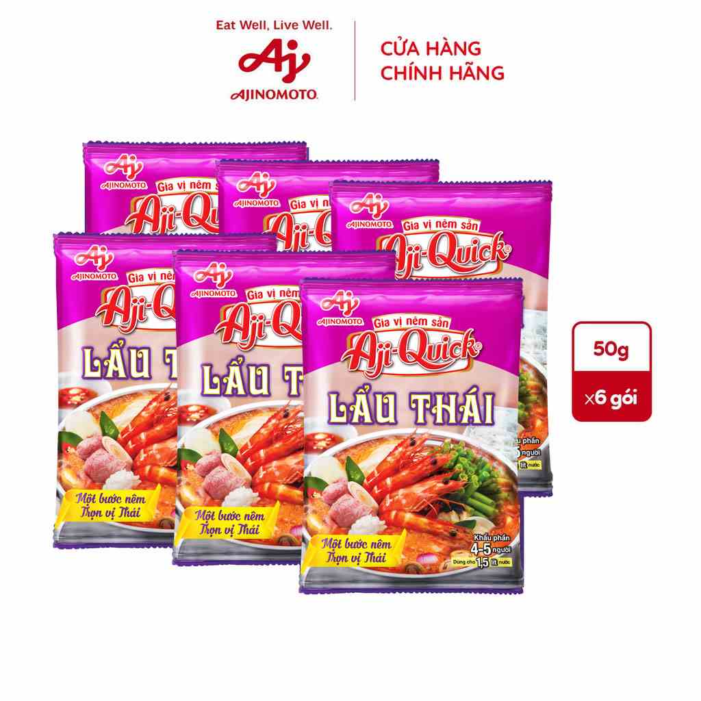 Lốc 6 gói Lẩu Thái Aji-Quick (50g x 6 Gói)