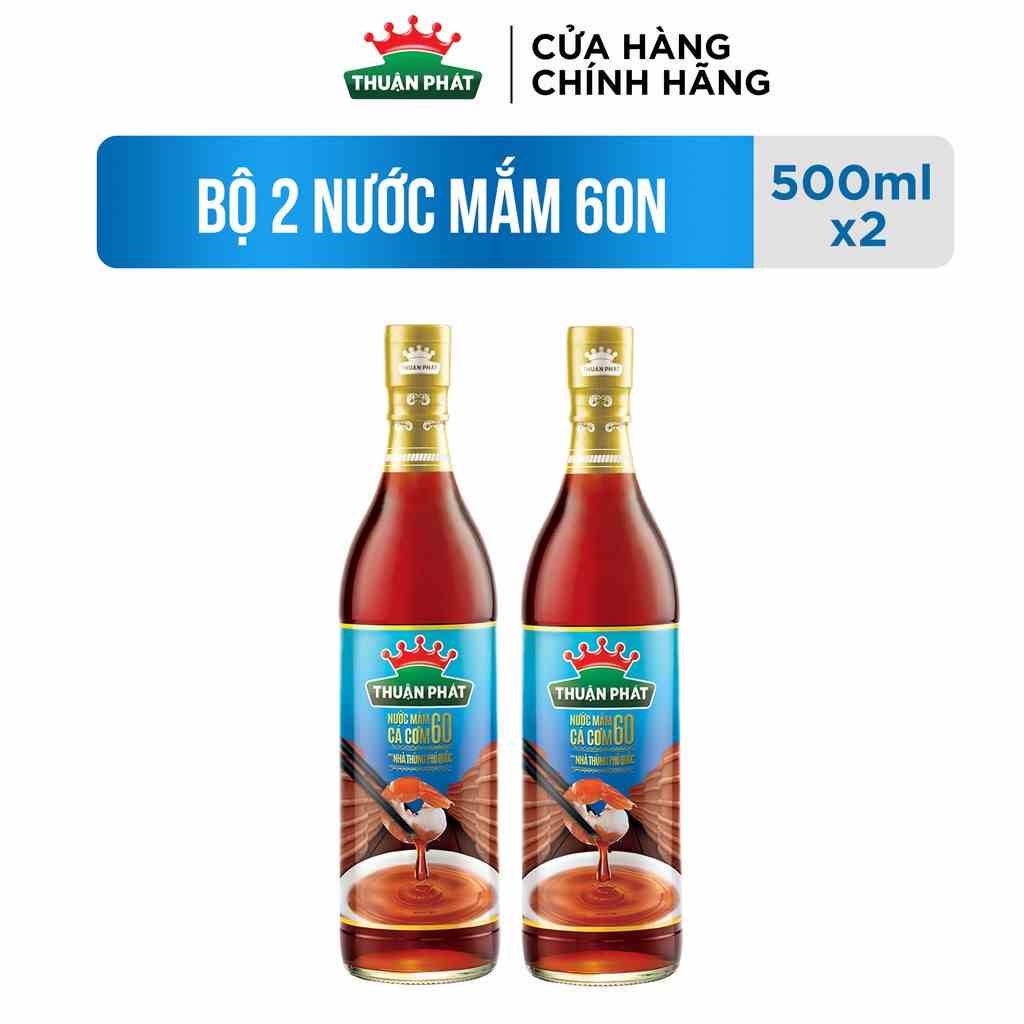 Bộ 2 nước mắm cá cơm Thuận Phát 60 490ml/chai - Từ 3 loại cá cơm Phú Quốc