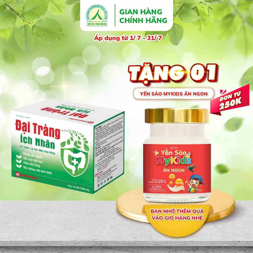 Đại tràng Ích Nhân bảo vệ và hỗ trợ giảm các triệu chứng đau bụng, đầy bụng, khó tiêu - hộp 10 gói DTI