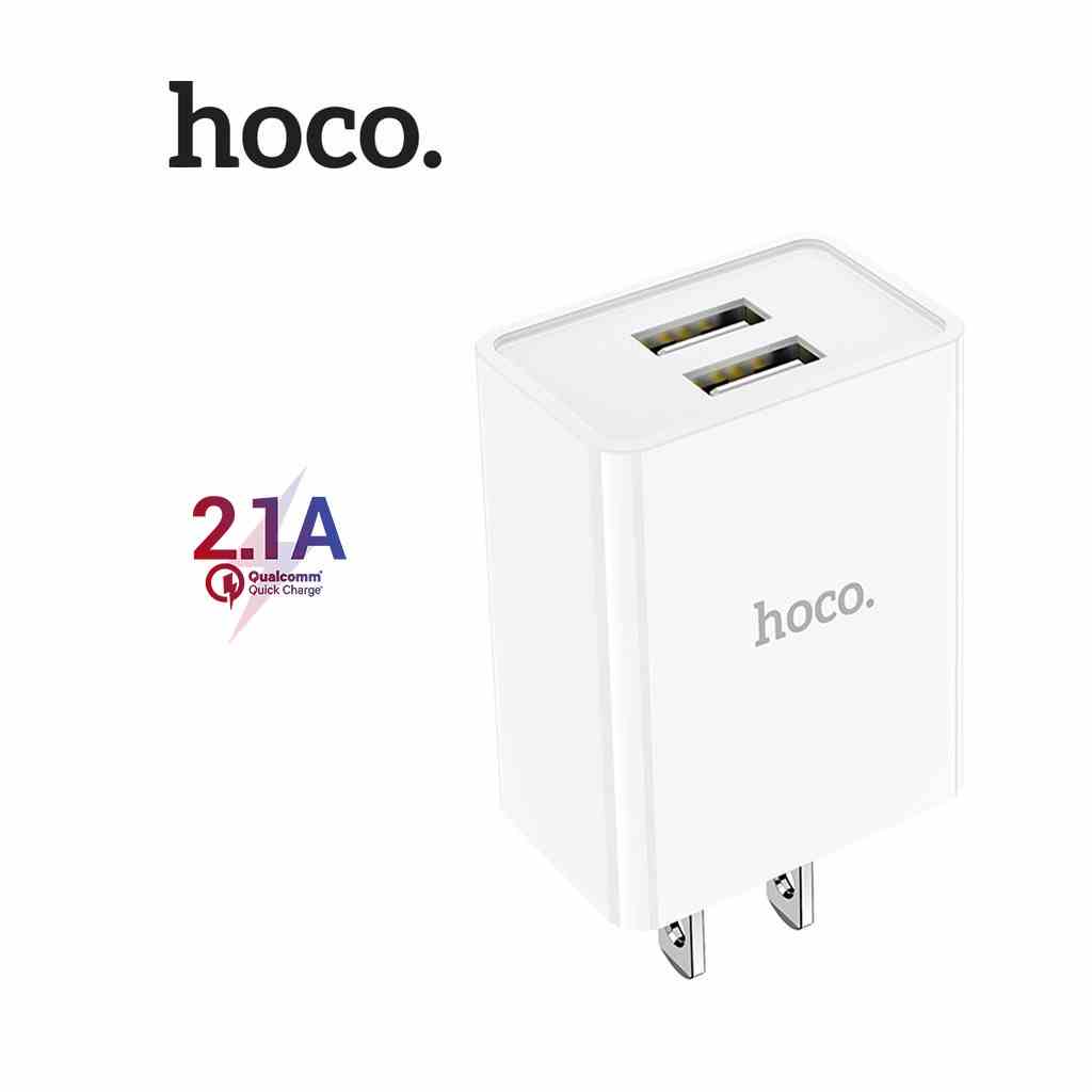 [Mã BMLTA35 giảm đến 35K đơn 99K] Củ sạc 2.1A Hoco C89 chuôi dẹt nhựa ABS cao cấp 2 cổng Usb dành cho Smartphone