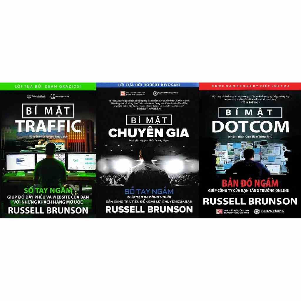 Sách - 3 Cuốn Bản Ngầm Của Tg Russell Brunson: Bí Mật Dotcom + Bí Mật Chuyên Gia + Bí Mật Traffic (Combo lẻ tùy chon)