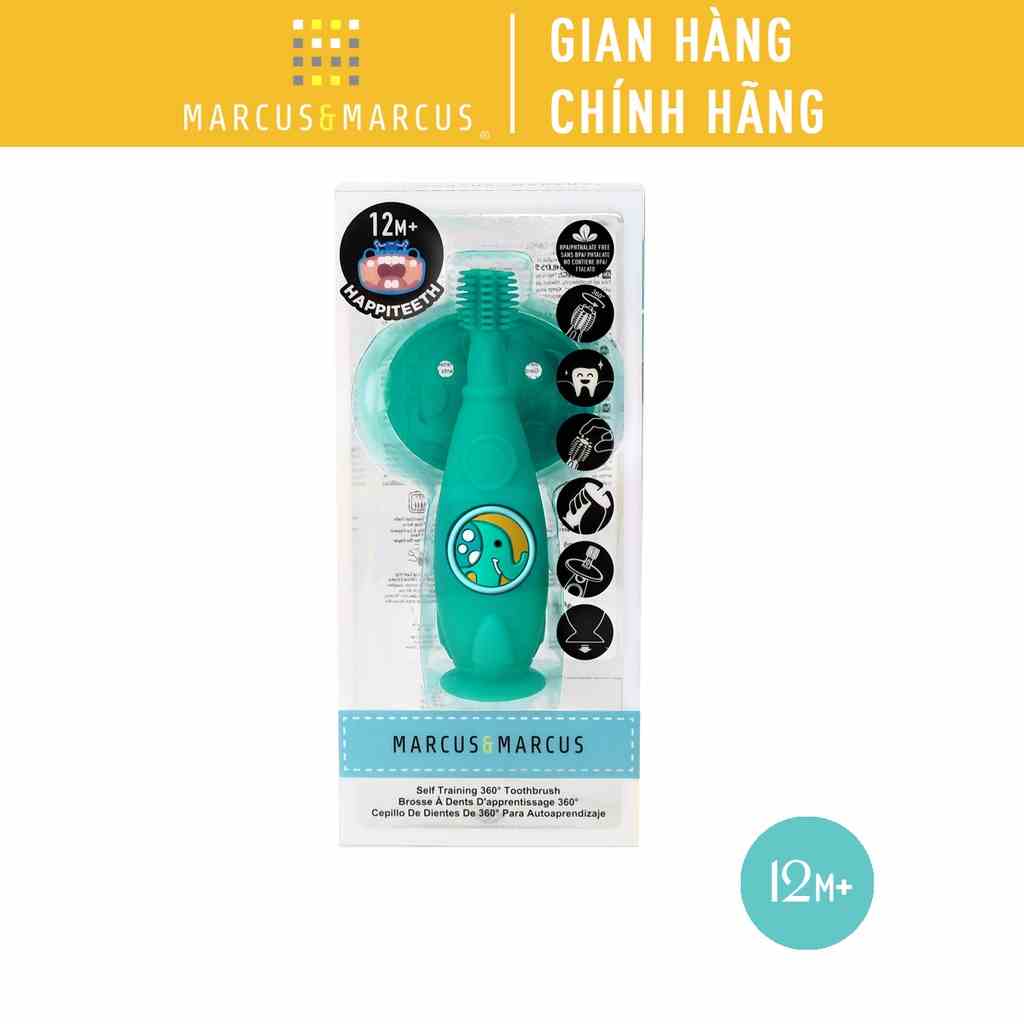 Bàn chải tập đánh răng và mát xa nướu silicon 360 cho bé Marcus & Marcus, từ 12 tháng - Ollie