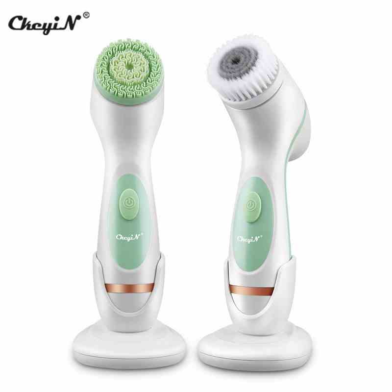 Máy Rửa Mặt Điện Ckeyin MR443 Kèm Cọ 3 Trong 1 Loại Bỏ Bụi Bẩn Tẩy Da Chết Massage Mặt Đa Năng