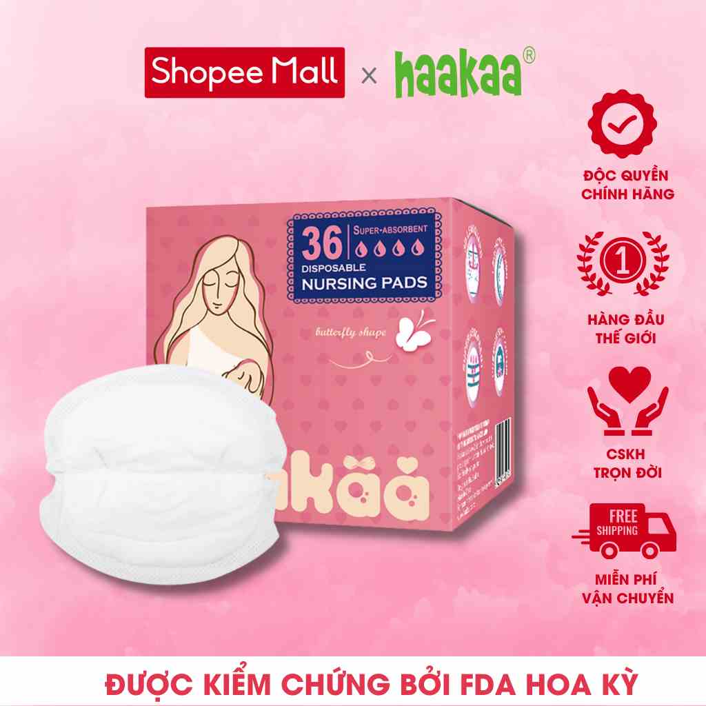 [Mã BMLTA35 giảm đến 35K đơn 99K] Miếng lót thấm sữa mẹ Haakaa,Hộp 36 miếng, Giải quyết tình trạng rỉ sữa