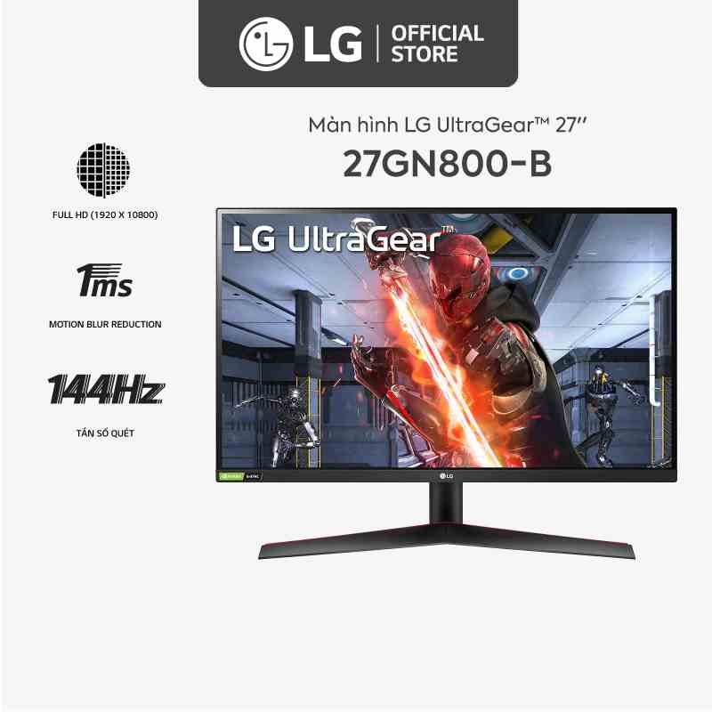 [Mã ELBAU5 giảm 5% đơn 300K] Màn Hình LG 27GN800-B 27 1ms 144Hz IPS QHD UltraGear™ - Hàng Chính Hãng