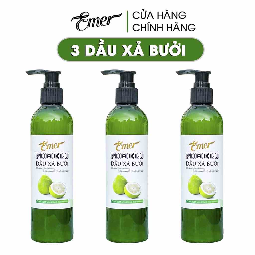 [Mã BMLTB35 giảm đến 35K đơn 99K] Bộ 3 chai dầu xả bưởi suôn mượt tóc tinh dầu pomelo Emer Garin 300ml x3 hết rụng