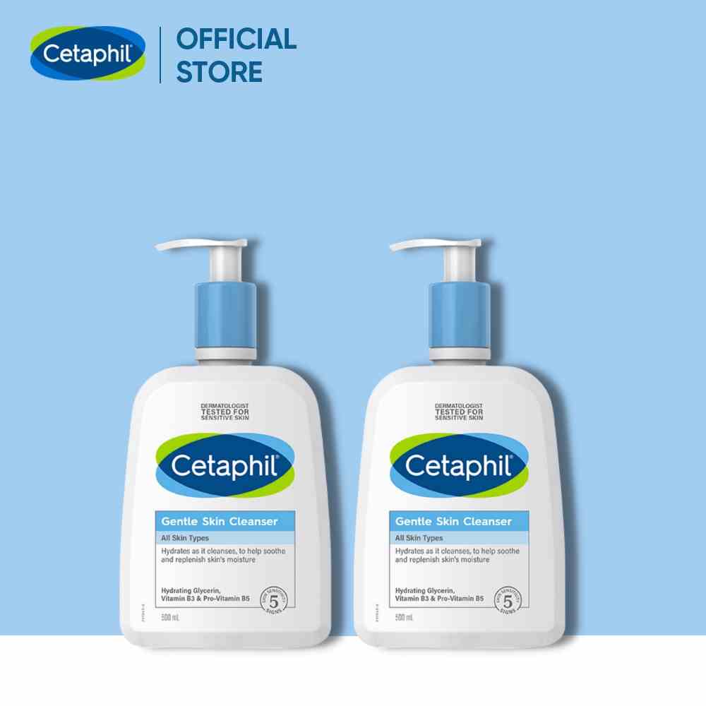 Combo 2 Sữa rửa mặt dịu lành cho da nhạy cảm Cetaphil Gentle Skin Cleanser 500ml/chai