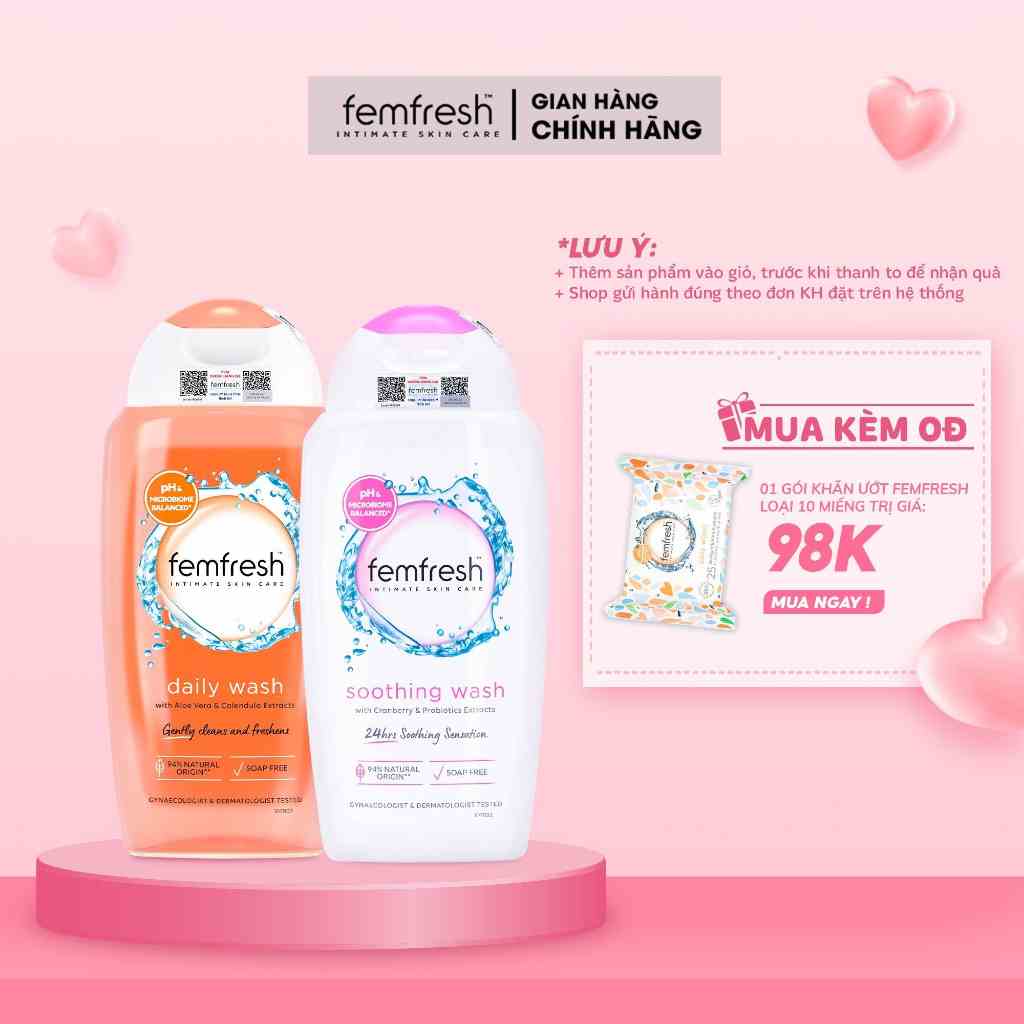 [MUA 2 TẶNG 1] Dung Dịch Vệ Sinh Phụ Nữ Femfresh 250ml TẶNG 1 Phần Quà Đặc Biệt