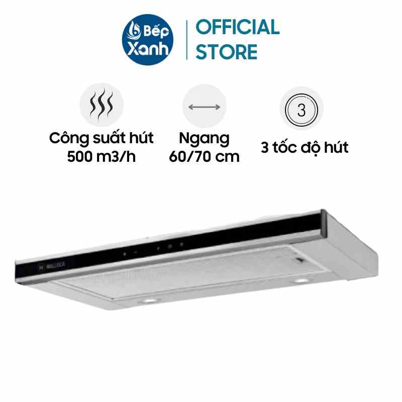 [FREESHIP HCM] Máy Hút Mùi Âm Tủ Malloca K1506 TC / K1507 TC - Công Suất Hút 500 m3