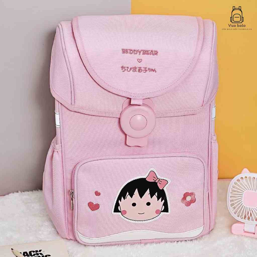 Balo BEDDYBEAR Schoolbag Chibi Maruko dành cho Bé học lớp 1 từ 06 tuổi trở lên . Mã BF HONG. Kích thước  39 x 30 x 22 cm