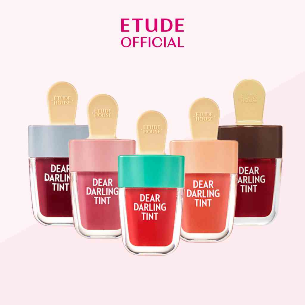 Son tint hình que kem môi mềm sắc màu sống động ETUDE Dear Darling Water Tint 4.5g - Son tint 4 sắc thái đỏ