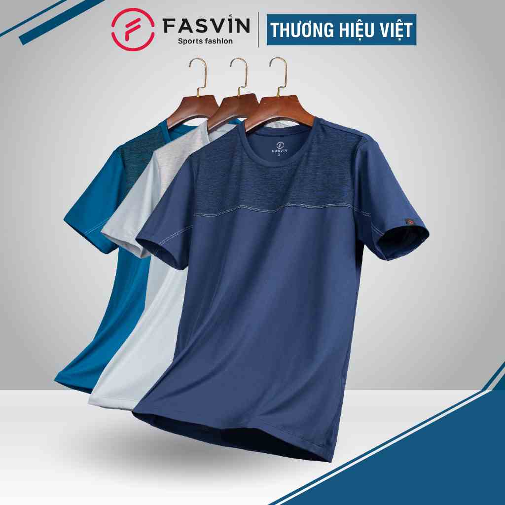 Áo Thun nam FASVIN TS23572.1.HN chất vải Vải COOLMAX Mềm Mát co giãn thoải mái không bai không xù