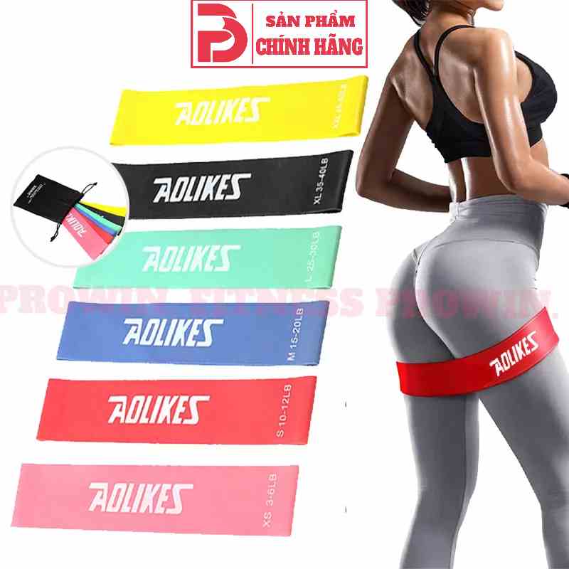 Dây miniband Aolikes kháng lực tập gym chân mông tay đùi cao su đàn hồi nam nữ