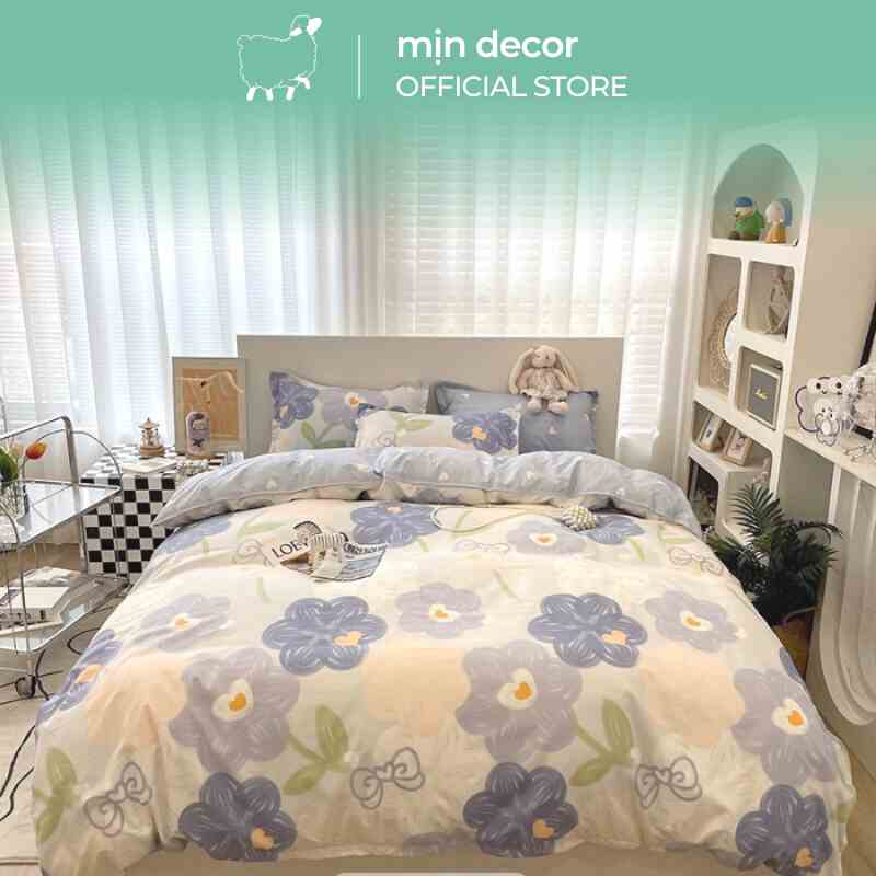 [Mã BMLTB35 giảm đến 35K đơn 99K] Bộ chăn ga gối cotton 3D dùng 2 mặt Mịn Decor mát mịn bo chun miễn phí