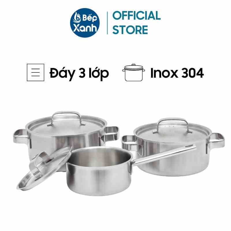 Bộ nồi inox cao cấp 3 lớp Malloca SA-2030 (6 món)