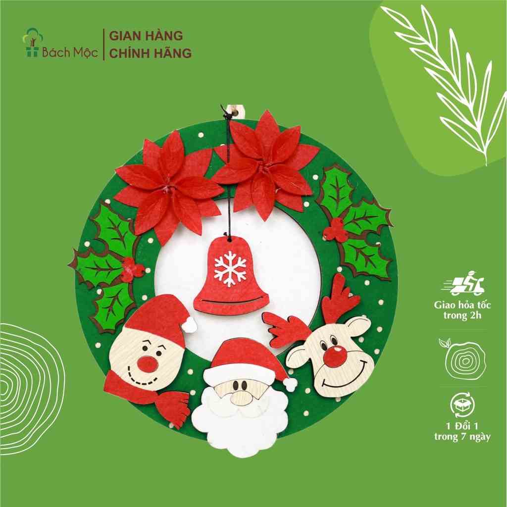 Bảng Gỗ Treo Tường Trang Trí BÁCH MỘC Chủ Đề Noel Làm Từ Gỗ Công Nghiệp Họa Tiết Dễ Thương