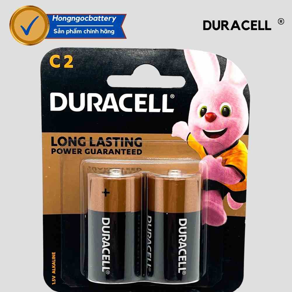 [Mã BMLTB35 giảm đến 35K đơn 99K] Vỉ 2 Viên Pin Trung ( Pin C ) DURACELL Alkaline 1,5V Siêu Bền - Hàng chính hãng