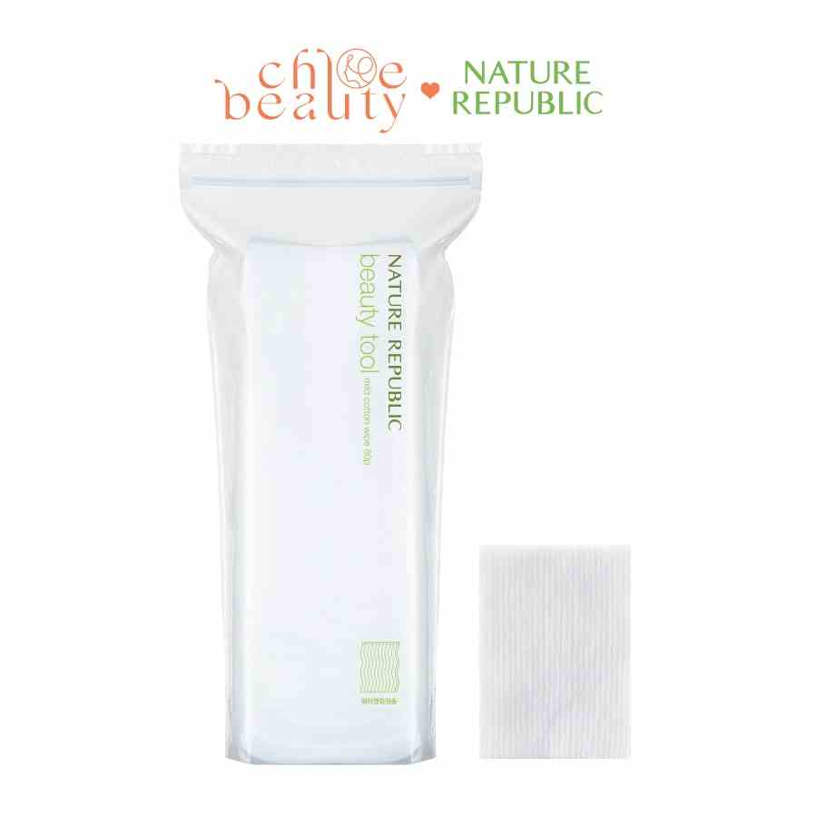 [Mã BMLTA35 giảm đến 35K đơn 99K] Bông Tẩy Trang NATURE REPUBLIC Beauty Tool Natural Water Jet Cotton 80 Miếng/túi