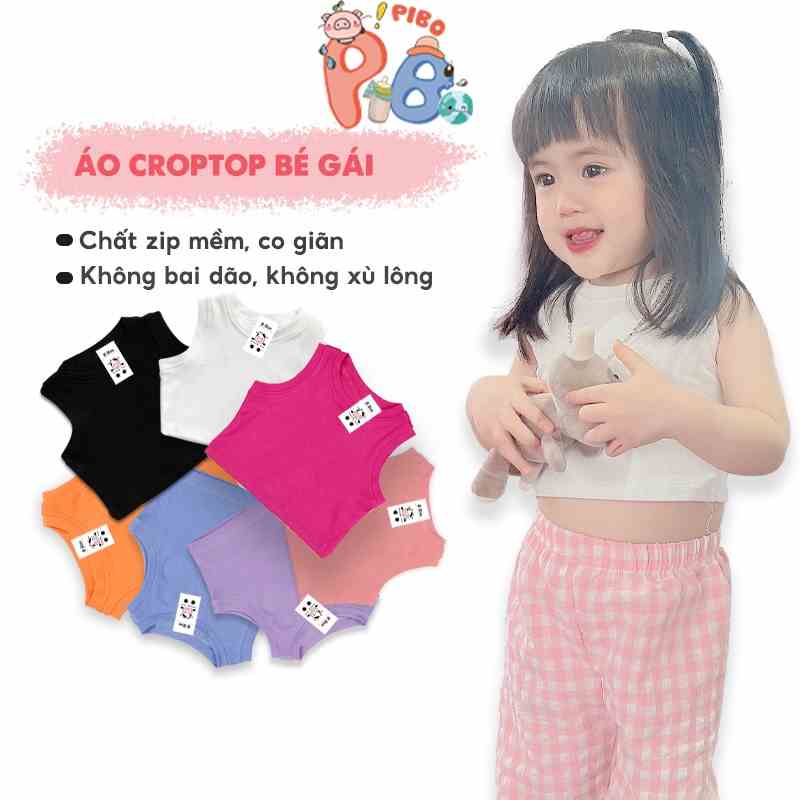 Áo Croptop Sát Nách Bé Gái Dễ Phối Đồ Màu Sắc Đáng Yêu - BabyBoo- PiBo Store