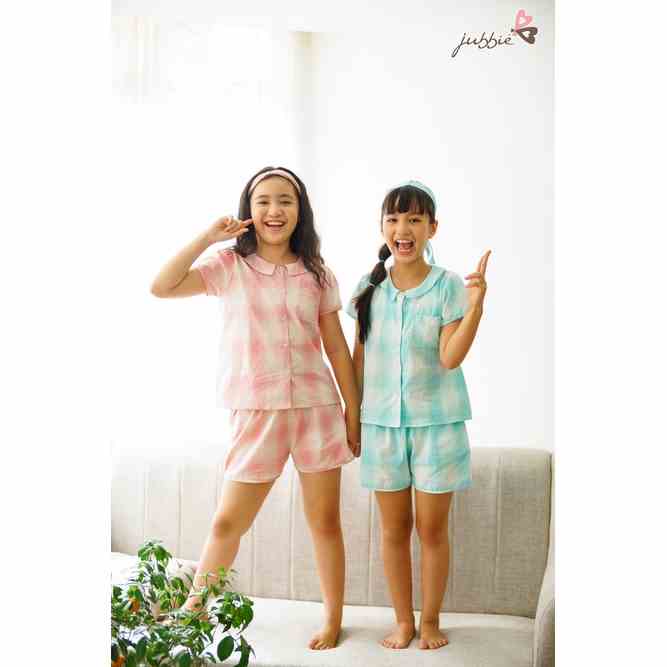 Đồ mặc nhà bộ short bé gái cài nút jubbie kids 81005