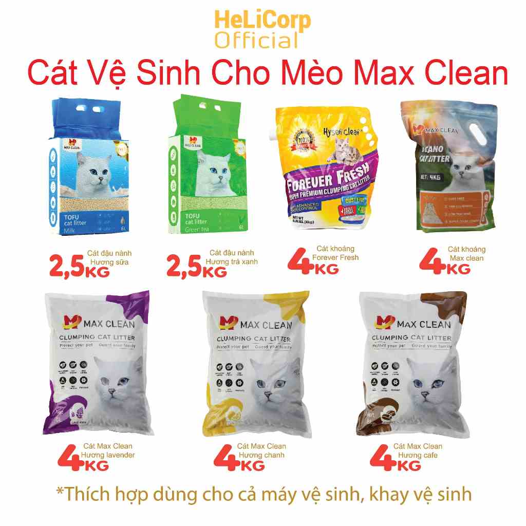 Cát Mèo, Cát Vệ Sinh Cho Mèo Max Clean - HeLiCorp