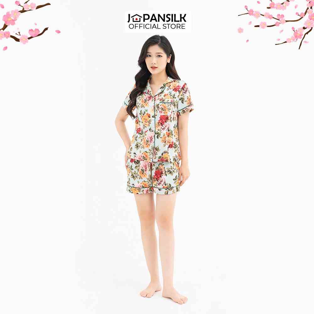 BỘ PYJAMA LỤA JAPAN SILK, MỀM DỊU THOÁNG MÁT HOẠT TIẾT TRẺ TRUNG ( CHO NGƯỜI TỪ 56 - 62KG)