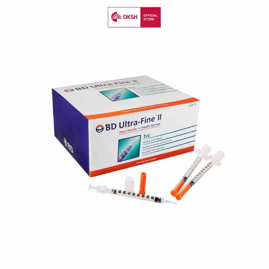 Bơm tiêm insulin  BD Ultra-Fine™  cây dành cho người điều trị tiểu đường 8mm, 1cc x30Gx100 Becton Dickinson