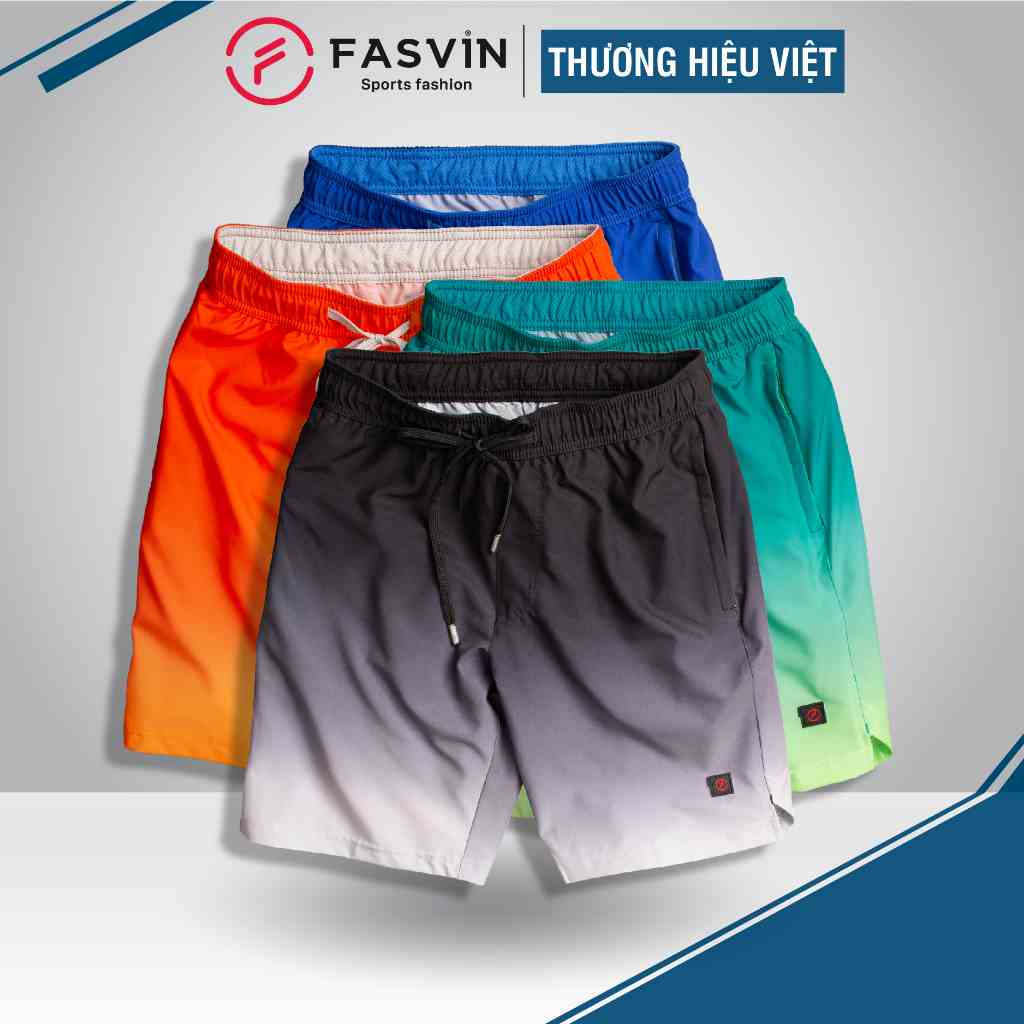 Quần Đùi Nam Đi Biển FASVIN S21463.HN Vải Gió Đẹp In Thăng Hoa Hàng Nhà Máy Chất Lượng Cao