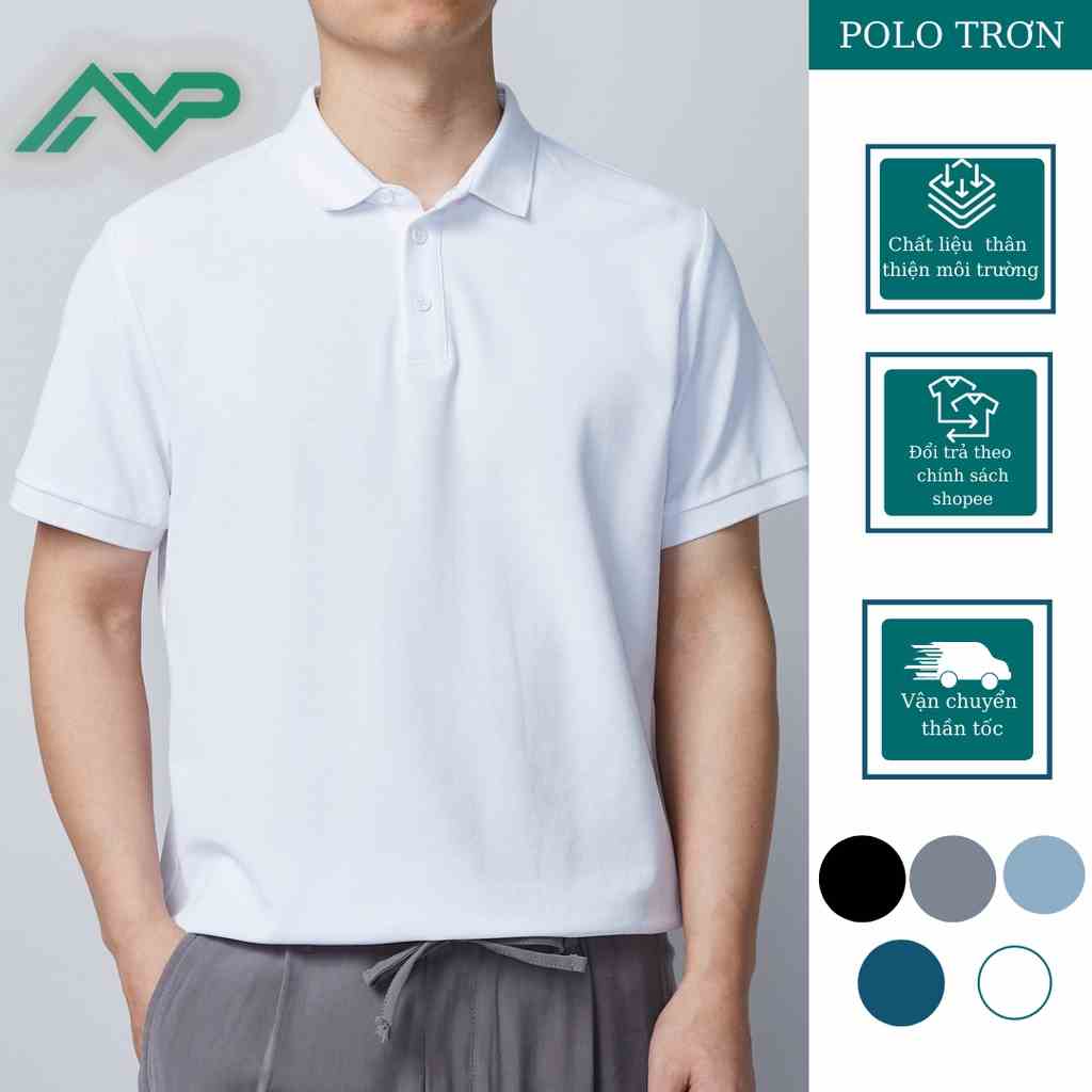 Áo thun nam polo cổ bẻ NPV ngắn tay vải cotton không nhăn không xù cao cấp trẻ trung