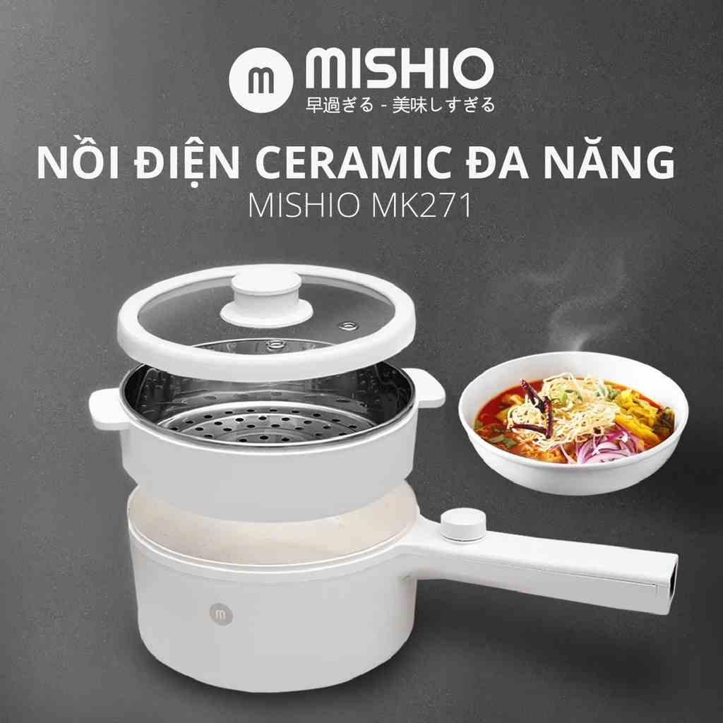 [Mã BMLTA35 giảm đến 35K đơn 99K] Nồi điện đa năng lòng ceramic Mishio MK271 1.5L