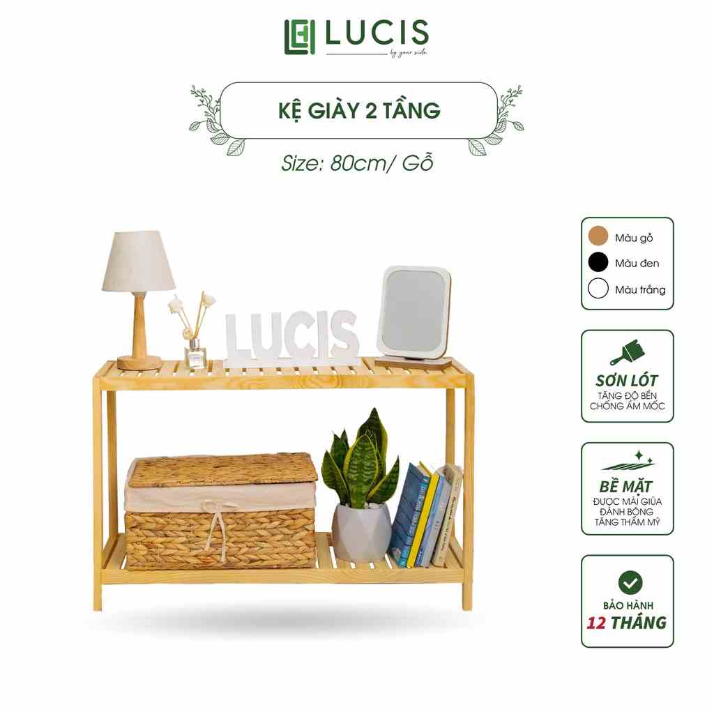 Kệ trang trí phòng khách 2 tầng LUCIS size 60cm