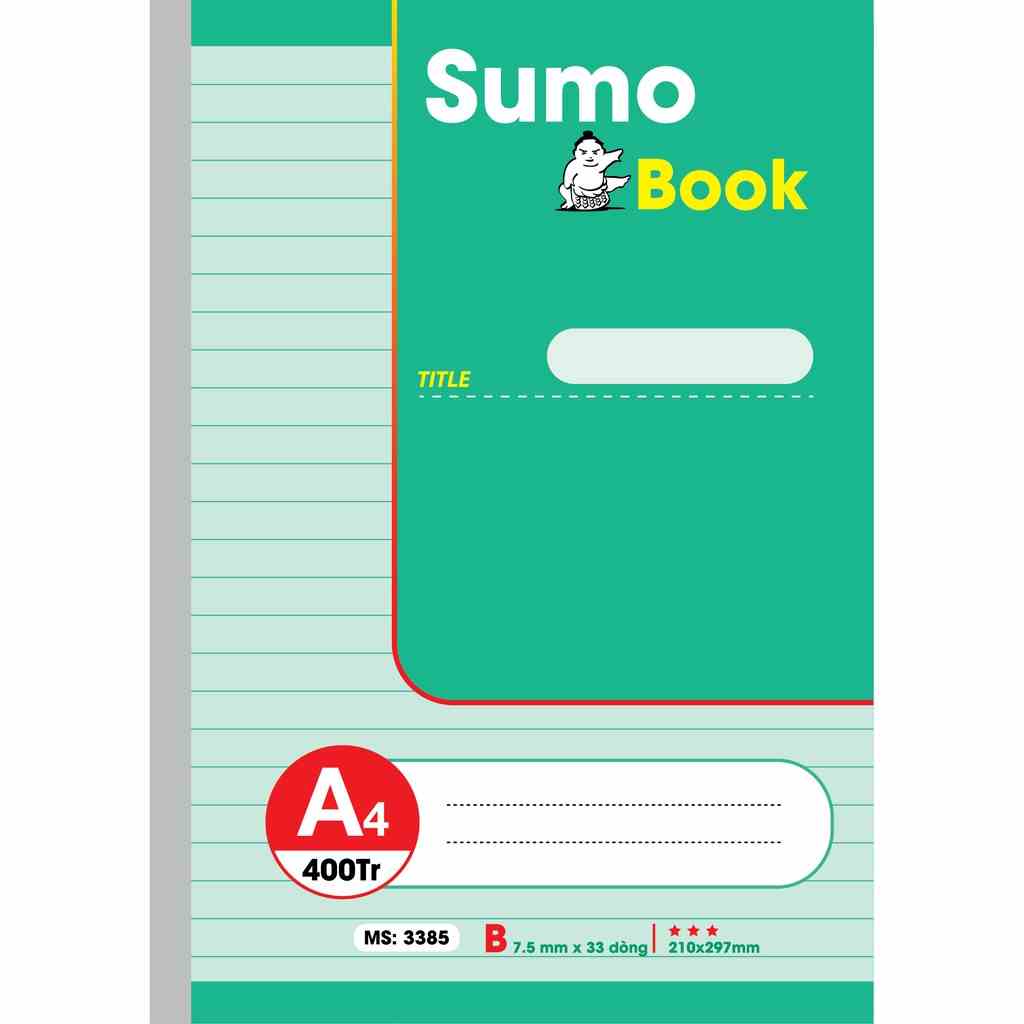 [Mã BMLTB35 giảm đến 35K đơn 99K] HẢI TIẾN Sổ may gáy A4 Sumo 400 trang Lốc 3 quyển