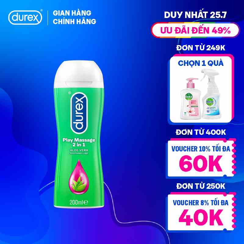 Gel bôi trơn Durex Play Massage gốc nước 200ml/chai